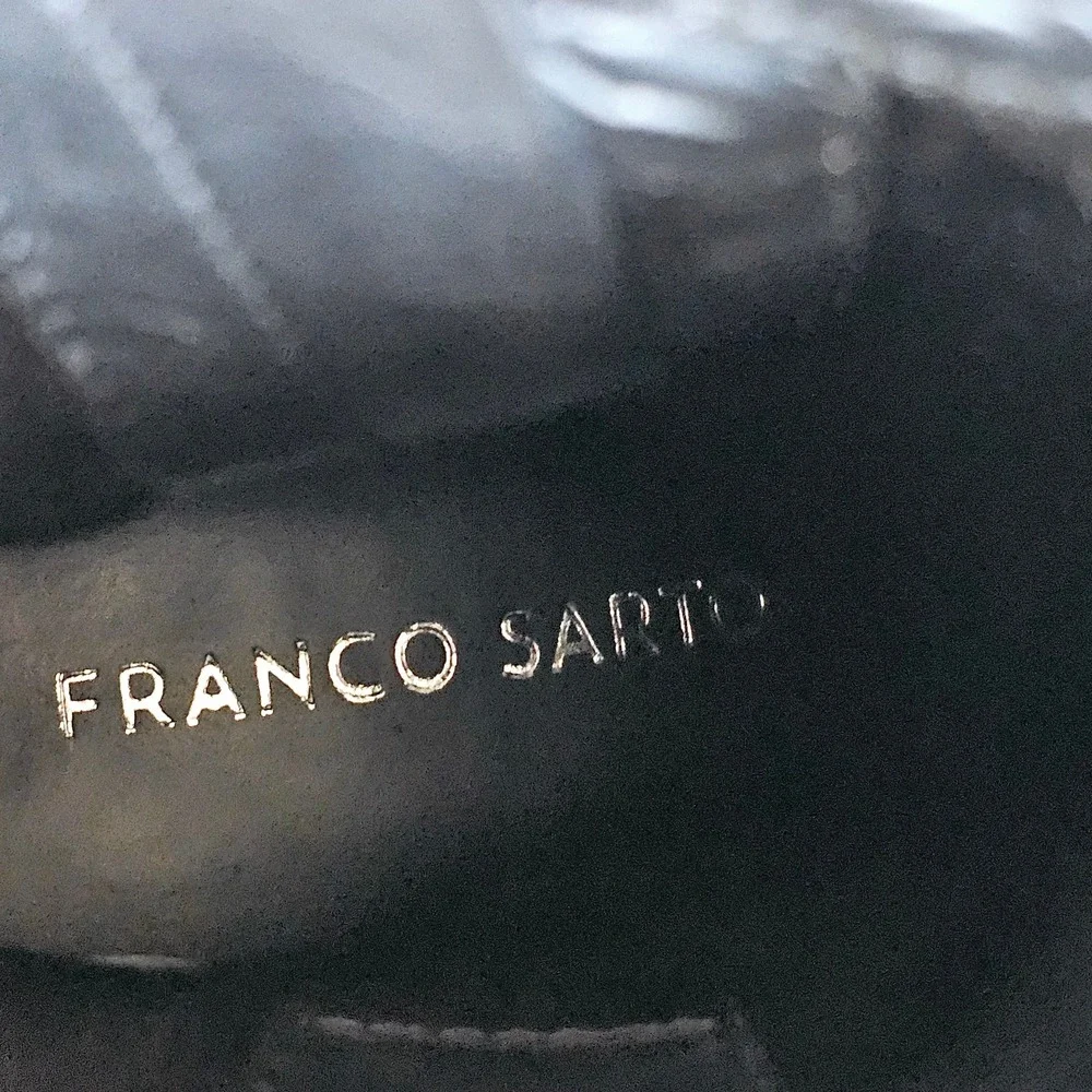 Franco Sarto Womens Black Leather Biker Boots Side Zipper Buckles Sz 7 - Sh441.2